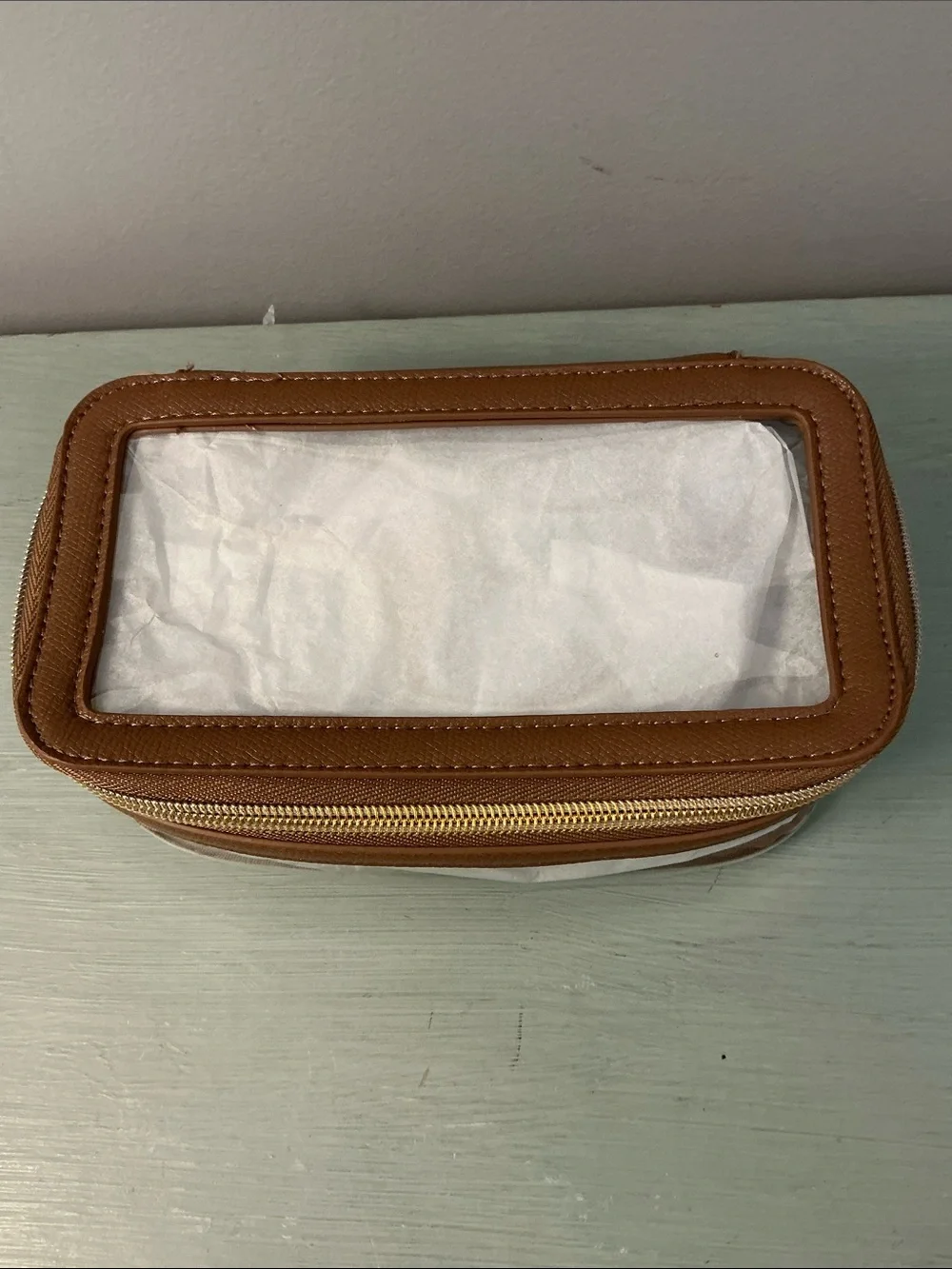a new day Brown Clear Makeup Travel Case New
